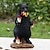 cheap Halloween-Garden Statue Naughty Black Bear Eating Dwarfs Resin Miniature Sculpture for Fairy Garden Decoration