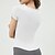 billiga Yogatoppar-Dam Yoga-t-shirt Lättkläder Andningsfunktion Vadderad Kortärmad sporter Ensfärgat Överdelar För Pilates Löpning Yoga Sportkläder