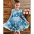 abordables Vestidos de Navidad para niños-Navidad Girls &#039; 3D Cada Copo Vestido Manga Larga Verano Primavera Vacaciones Diario Festivos Princesa Hermosa Dulce Niños 4-12 años Vestido informal Vestido de una línea Hasta la Rodilla Ajuste