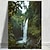 voordelige Tot $30-1 canvas kunstdruk zonder lijst - weelderige waterval in het bos met mediterraan huis - moderne wanddecoratie in woonkamer, slaapkamer, eetkamer - levendige natuurlijke inspiratieposter, groot canvas