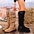 abordables Botas holgadas-Botas altas hasta la rodilla de ante con hebilla para mujer: botas planas informales de estilo retro otoñal para uso diario, viajes y actividades al aire libre.