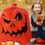 billige Halloween-Halloween græskarbladposer - 2-pak, plastik, sjove udtryk, græsplænepynt, festartikler