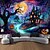 cheap Halloween Wall Tapestries-Halloween Blacklight Wall Tapestry – UV Reactive Haunted Path, Neon Colors Spooky Forest Scene, Glow in the Dark Gothic Backdrop for 2025 Halloween Party Decoration
