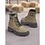 abordables Botas de combate-Botas de combate con cordones para mujer con hebilla lateral: suela antideslizante duradera, estilo informal para exteriores y granja, perfectas para usar en otoño e invierno.