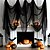 abordables Halloween-Rideau de gaze noir effrayant 1 pièce pour Halloween - parfait pour les décorations de maison hantée, de boîte de nuit et de salle d'évasion, tissu polyester, décorations d'Halloween, rangement