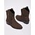 voordelige Cowboy &amp; Western Boots-Dames koffie western halfhoge laarzen met decoratieve knopen - stijlvol, door de boerderij geïnspireerd ontwerp voor oogstfeesten en casual buitenkleding