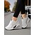 preiswerte Damen-Sneaker-Schwarze und graue klobige Laufsneaker für Damen – atmungsaktive Mesh-Schnürschuhe, lässige, sportliche Wanderschuhe fürs Fitnessstudio, Reisen und den Alltag