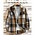 abordables Chaquetas y abrigos de hombre-Hombre Chaqueta ligera Chaqueta de camisa Chaqueta casual Chaquetón Vacaciones Diario Transpirable Bolsillo Primavera Otoño Plaid Moda Clásico Diseño Regular Verde Trébol Caqui Gris Chaquetas
