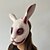 preiswerte Wearables &amp; Dress-Up-Blutige Halloween-Hasenmaske für Erwachsene, realistische, gruselige Latex-Gesichtsmaske, gruselige Vollkopf-Hasenmaske für Spukhaus, Cosplay und Partydeko
