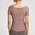 abordables Hauts de yoga-T-shirt de yoga Tee Shirt Fitness Femmes Top Manche Courte Élastique Respirant Pilates Course Yoga Des sports Tenues de Sport Noir Rose