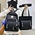 baratos Mochilas para Crianças e Adolescentes-Conjunto de mochilas 5 em 1 de cor sólida para meninas – bolsa escolar azul estilosa com bolsa tote, bolsa transversal, estojo e clutch para estudantes adolescentes e uso no campus