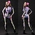 preiswerte Paar- und Gruppenkostüme-Totenkopf Skelett Zuckerschädel Bodysuit Halloween Gruppen Paarkostüme Ganzkörper Catsuit Gruselkostüm Herren Damen Jungen Kinder Erwachsene Performance Party Club Halloween Karneval Tag der Toten