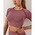 billiga Set och One-Pieces-Dam 2 delar Träningsset Shorts och Crop Top Ensfärgat Träningsdräkter Mörkgrå Sjöblå Gymträning Hög midja Stretch Andningsfunktion Kortärmad Sport Sportkläder Smal