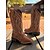 billige Cowboy &amp; Western Boots-dame western cowboystøvler med broderet syning – støvler i imiteret læder til midt på læggen til efterårsfestivaler, landbrugsarbejde og landlige outfits