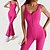 billiga Set och One-Pieces-Dam Scrunch Yoga Romper Träningsjumpsuits Dragkedja Ensfärgat Kroppsdräkt Rosenröd Gym Dans Träning Hög midja Stretch Andningsfunktion Magkontroll Ärmlös Sport Sportkläder Tight passform