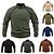 billige Toppe-Herre Fleece-sweatshirt Vandretop Termisk sweatshirt Langærmet Høj krave Toppe Udendørs Hold Varm Vinter Polyester Sort militærgrøn Brun Træning Løb