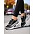 preiswerte Damen-Sneaker-Schwarze und graue klobige Laufsneaker für Damen – atmungsaktive Mesh-Schnürschuhe, lässige, sportliche Wanderschuhe fürs Fitnessstudio, Reisen und den Alltag