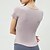 billiga Yogatoppar-Dam Yoga-t-shirt Lättkläder Andningsfunktion Vadderad Kortärmad sporter Ensfärgat Överdelar För Pilates Löpning Yoga Sportkläder