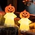 billige Innendørs- og festbelysning-2/4 stk. halloween spøkelsesgresskarlykt halloween glødende stearinlys nattlys bar hjemsøkt husdekorasjon rekvisitter festsceneoppsett