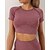 billiga Set och One-Pieces-Dam 2 delar Träningsset Shorts och Crop Top Ensfärgat Träningsdräkter Mörkgrå Sjöblå Gymträning Hög midja Stretch Andningsfunktion Kortärmad Sport Sportkläder Smal