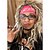 abordables Perruques historiques-Perruques rocker des années 70 et 80, tatouages, ensemble de costumes, bandeau glamour, perruque mulet rockstar, manches de tatouage, perruques heavy metal, perruque métal, perruque rock star pour