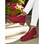 abordables Botines-Botines rojos de ante sintético para mujer con cremallera lateral: estilo informal y elegante para fiestas en el jardín, paseos por el parque y uso diario.
