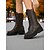 abordables Bottes de combat-Bottes de combat à lacets en similicuir noir pour femme – Bottes mi-mollet style militaire à semelle épaisse pour l&#039;automne et l&#039;hiver, style streetwear, sorties décontractées, mode urbaine