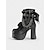 cheap Shoes For Women-Women&#039;s Gothic Platform Lace-Up Boots – Black and Red High Heel Ankle Boots with Chains and Lace Trim for Punk Rock, Halloween &amp; Cosplay Outfits