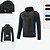 abordables Tapas-Hombre cima de senderismo Sudadera deportiva con capucha Manga Larga Con Capucha Camiseta Al aire libre Secado rápido Reductor del Sudor antiolor Transpirable Poliéster Retazos Gris oscuro Negro Rojo