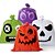 billige Halloween-Halloween græskarbladposer - 2-pak, plastik, sjove udtryk, græsplænepynt, festartikler