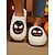 abordables Para mujeres-Pantuflas de calavera afelpadas para mujer: cálidas pantuflas de felpa para interiores, cómodas pantuflas sin cordones con temática de Halloween para el hogar, fiestas y ropa de estar en casa durante