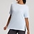 preiswerte Yoga Tops-Damen Yoga T-Shirt T-shirt Fitness Atmungsaktiv Locker Kurzarm Sport Einfarbig Oberteil Für Pilates Laufen Yoga Sportkleidung