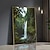voordelige Tot $30-1 canvas kunstdruk zonder lijst - weelderige waterval in het bos met mediterraan huis - moderne wanddecoratie in woonkamer, slaapkamer, eetkamer - levendige natuurlijke inspiratieposter, groot canvas