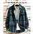 abordables Chaquetas y abrigos de hombre-Hombre Chaqueta ligera Chaqueta de camisa Chaqueta casual Chaquetón Vacaciones Diario Transpirable Bolsillo Primavera Otoño Plaid Moda Clásico Diseño Regular Verde Trébol Caqui Gris Chaquetas