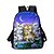 preiswerte Kinder- und Teenager-Rucksäcke-3-teiliges Denim-Taschen-Rucksackset mit Katzen-Print für Kinder von Kayomi Harai – süßes Cartoon-Design, isolierte Lunchtasche, verstellbarer Schultergurt, ideal für Schule, Reisen und den täglichen Gebrauch