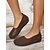 billige Slip-ons og loafers til kvinner-Damesko med kaffefarget, bred tå – myke slip-on-sko med sklisikker såle for heldagsturer, reiser og fritidsbruk.