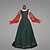 economico Vestito-Medievale Rinascimento Vestito Abiti da Ballo Abito Vichingo Cavaliere Celtico Costume Per donna Reale Halloween Carnevale Mascherata Performance LARP Fiera Rinascimentale Adulti Vestito