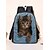 economico Zaini per Bambini e Adolescenti-Zaino con stampa di gatto per bambini e adolescenti - stile denim, design a doppio strato, grande capacità, adatto per la scuola o i viaggi