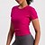 voordelige Yoga Tops-Dames Yoga-T-shirt Sneldrogend Ademend Rimpels Korte mouw Sport Effen Kleur Kleding Bovenlichaam Voor Pilates Hardlopen Yoga Sportkleding