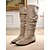 billiga Slouch Boots-Damkängor med lös passform - taupe, retrostil i mockaimitation för hösten, stövlar för vardagsbruk och kostymer