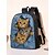 economico Zaini per Bambini e Adolescenti-Zaino con stampa di gatto per bambini e adolescenti - stile denim, design a doppio strato, grande capacità, adatto per la scuola o i viaggi