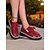 abordables Richelieu femme-Chaussures Oxford rouges en cuir verni pour femmes – Chaussures plates à lacets et semelle épaisse pour un usage quotidien, à l&#039;école et en ville