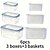 abordables Ustensiles et gadgets de cuisine-Lot de 6 boîtes de conservation des aliments en polypropylène sans BPA avec couvercles, bacs de rangement empilables pour réfrigérateur avec bac de récupération pour fruits, légumes et produits secs,