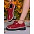 abordables Richelieu femme-Chaussures Oxford rouges en cuir verni pour femmes – Chaussures plates à lacets et semelle épaisse pour un usage quotidien, à l&#039;école et en ville