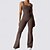 billiga Set och One-Pieces-Dam Scrunch Yoga Romper Träningsjumpsuits Öppen rygg Ensfärgat Kroppsdräkt Svart Kaffe Gymträning Volleyboll Löpning Hög midja Stretch Andningsfunktion Magkontroll Sport Sportkläder Tight passform