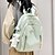 cheap College Backpacks-Women's Light Green Textured School Backpack with Cute Teddy Bear Keychain, Large Capacity Lightweight Bookbag for Teen Girls, College, and Casual Daily Use