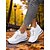 baratos Ténis de mulher-Tênis feminino flyknit com salto oculto, estilo esportivo com listras ousadas, perfeito para uso diário, caminhadas e passeios casuais