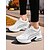 preiswerte Damen-Sneaker-Schwarze und graue klobige Laufsneaker für Damen – atmungsaktive Mesh-Schnürschuhe, lässige, sportliche Wanderschuhe fürs Fitnessstudio, Reisen und den Alltag