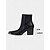 abordables Bottines-Bottines à bout pointu en similicuir marron pour femme – bottines à talon moyen style western avec embout en métal et fermeture éclair latérale, chaussures d&#039;automne décontractées pour le streetwear urbain et les tenues de bureau