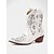 baratos Cowboy &amp; Western Boots-Botas femininas curtas de cowboy estilo western marrom escuro com padrões bordados em branco, bico fino e salto baixo para dança country e trajes casuais